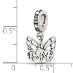 Sterling Silver Reflections Crystal Butterfly Dangle Bead