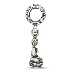 Sterling Silver Reflections Antiqued Budda Dangle Bead