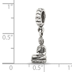 Sterling Silver Reflections Antiqued Budda Dangle Bead