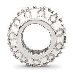 Sterling Silver Reflections White Enamel and CZ Fancy Bead