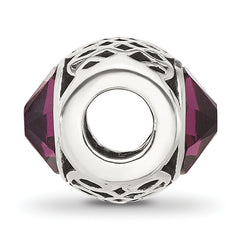 Sterling Silver Reflections Antiqued Purple Crystal Bead
