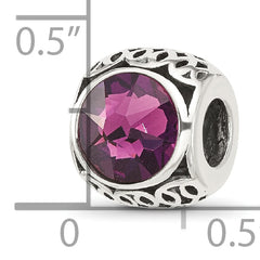 Sterling Silver Reflections Antiqued Purple Crystal Bead