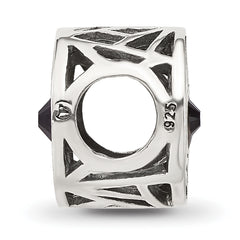 Sterling Silver Reflections Black Crystal Spider Web Bead