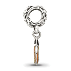 Sterling Silver Reflections Orange Enameled Pumpkin Dangle Bead