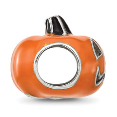 Sterling Silver Reflections Orange Enameled Pumpkin Bead