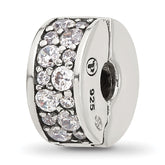 Sterling Silver Reflections Cluster CZ Clip Bead