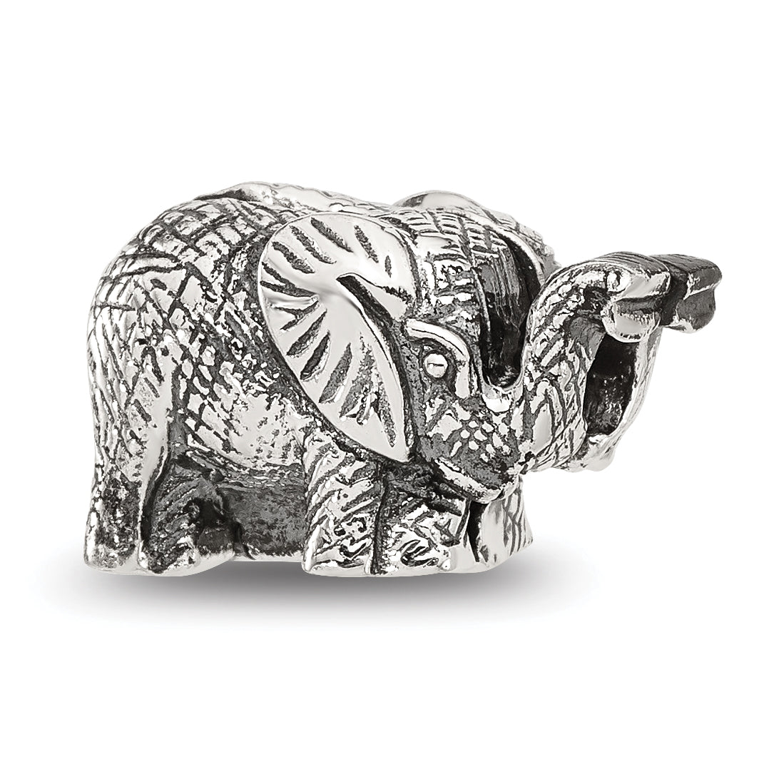 Sterling Silver Reflections Antiqued Elephant Clip Bead