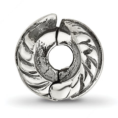 Sterling Silver Reflections Antiqued Leaf Clip Bead