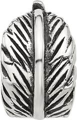Sterling Silver Reflections Antiqued Leaf Clip Bead