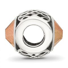 Sterling Silver Reflections Antiqued Brown Crystal Bead