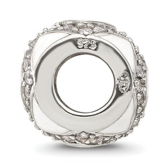 Sterling Silver Reflections White Enamel and CZ Fancy Bead
