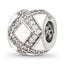 Sterling Silver Reflections White Enamel and CZ Fancy Bead