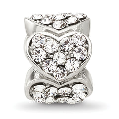 Sterling Silver Reflections Clear Crystal Hearts Bead