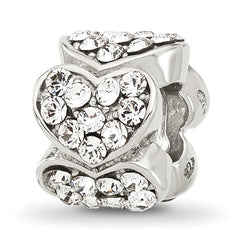 Sterling Silver Reflections Clear Crystal Hearts Bead
