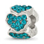 Sterling Silver Reflections Teal Crystal Hearts Bead
