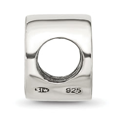 Sterling Silver Reflections Polished Antiqued Love You Circle Bead