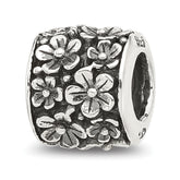 Sterling Silver Reflections Antiqued Floral Bead