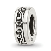 Sterling Silver Reflections Antiqued Scroll Spacer Bead