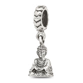 Sterling Silver Reflections Antiqued Budda Dangle Bead