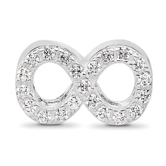 Sterling Silver Reflections Rhodium-plated CZ Infinity Bead