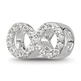 Sterling Silver Reflections Rhodium-plated CZ Infinity Bead