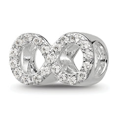 Sterling Silver Reflections Rhodium-plated CZ Infinity Bead