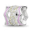 Sterling Silver Reflections Rh-plated Purple Enamel & Yellow CZ Bead