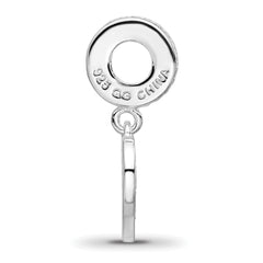 Sterling Silver Reflections Rh-plated Enameled & CZ 16 Dangle Bead