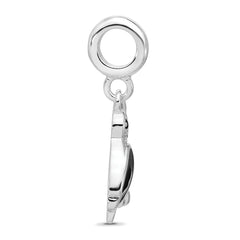 Sterling Silver Reflections Rh-plated Enamel & CZ Toucan Dangle Bead