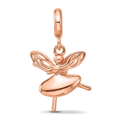 Sterling Silver Reflections Rose Gold-plated Fairy Dangle Bead