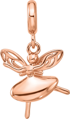 Sterling Silver Reflections Rose Gold-plated Fairy Dangle Bead