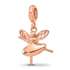 Sterling Silver Reflections Rose Gold-plated Fairy Dangle Bead