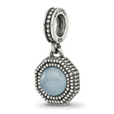 Sterling Silver Reflections Antiqued Blue Chalcedony Dangle Bead