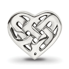 Sterling Silver Reflections Woven Heart Bead