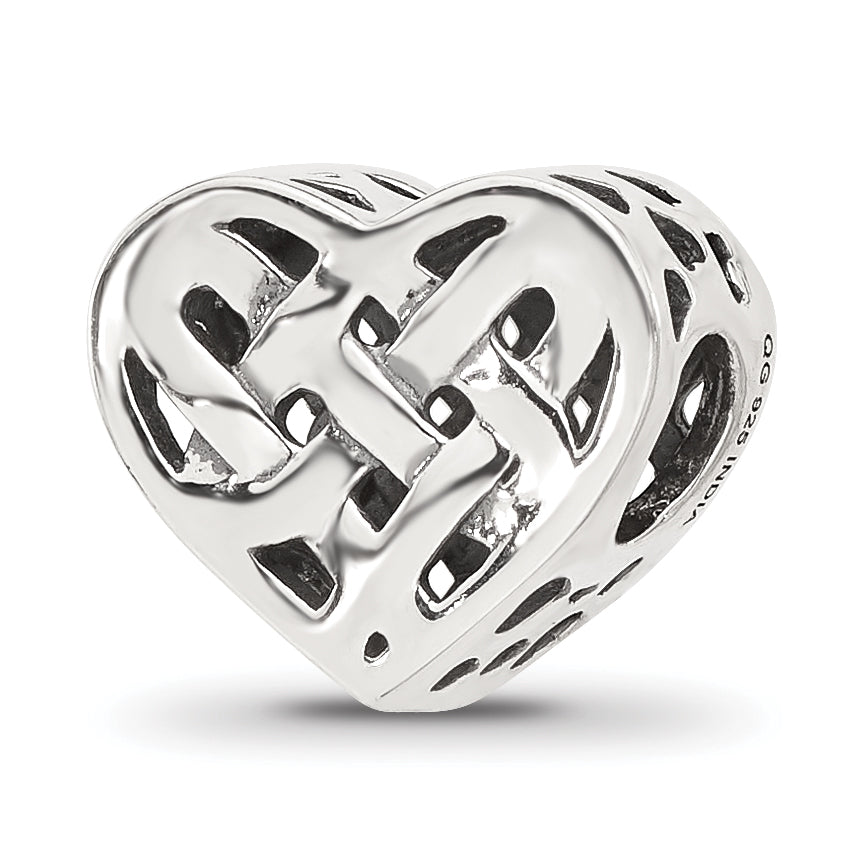 Sterling Silver Reflections Woven Heart Bead