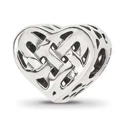 Sterling Silver Reflections Woven Heart Bead