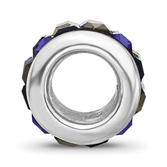 Sterling Silver Reflections RH-plated Blue/Grey Preciosa Crystal Bead