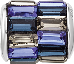Sterling Silver Reflections RH-plated Blue/Grey Preciosa Crystal Bead