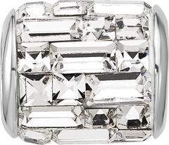 Sterling Silver Reflections Rhodium-plated Clear Preciosa Crystal Bead