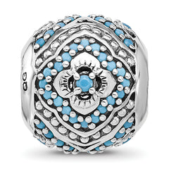 Sterling Silver Reflections Rhodium-plated Blue Nano Crystal Bead