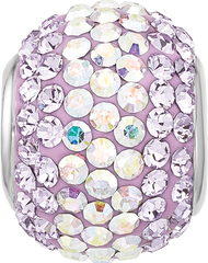 Sterling Silver Reflections RH-plated Purple/Iridecent Preciosa Crystal Bea