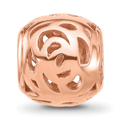 Sterling Silver Reflections Rose Gold-plated Floral Bead