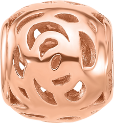 Sterling Silver Reflections Rose Gold-plated Floral Bead
