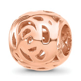 Sterling Silver Reflections Rose Gold-plated Floral Bead