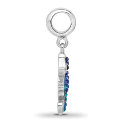 Sterling Silver Reflections RH-plated Seahorse Preciosa Crystal Dangle Bead