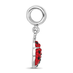 Sterling Silver Reflections Rhodium-plated Lady Bug Preciosa Crystal Bead