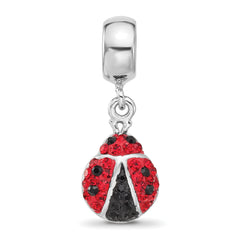 Sterling Silver Reflections Rhodium-plated Lady Bug Preciosa Crystal Bead