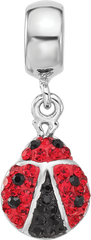 Sterling Silver Reflections Rhodium-plated Lady Bug Preciosa Crystal Bead