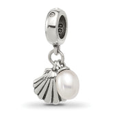 Sterling Silver Reflections Shell & Freshwater Pearl Dangle Bead