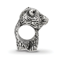 Sterling Silver Reflections Antiqued Bear Bead